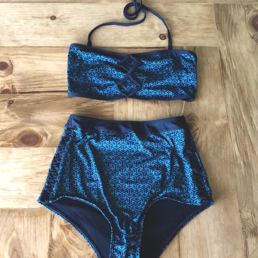 Green full coverage high waist bikini